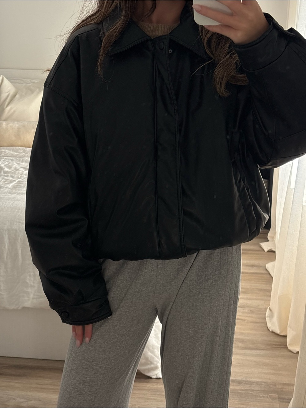 Zara Oversized Faux Leather Jacket